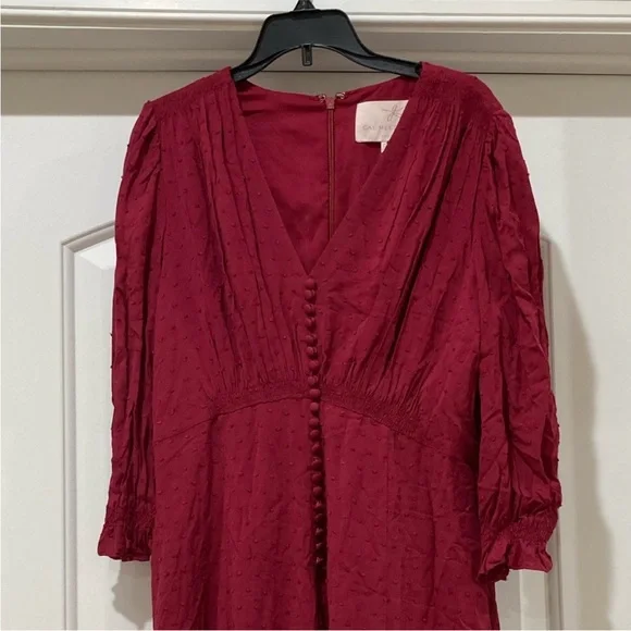 Gal Meets Glam Red MIDI Dress with long Sleeve Good condition - Picture 10 of 15